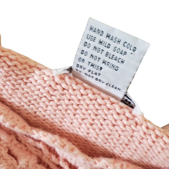 Vintage Pink Knit Crochet Floral‎ Sweater Grannycore Casual Boho Chic Classic - Picture 5 of 9